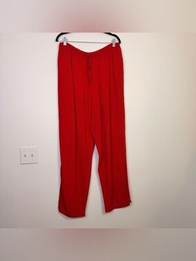 Avenue | Red Lightweight Elastic Waist Drawstring Pants 14/16